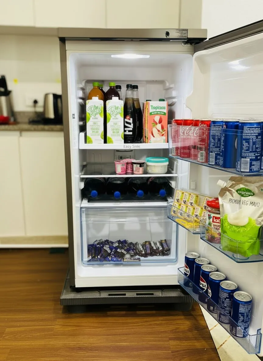 A fully stocked office pantry of snacks and drinks